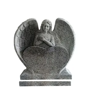 Headstones And Tombstones G603 Grey Granite Angel Tombstone Headstone