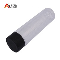 Usine personnalisée sans BPA clair 400ml 500ml 16oz Voss Style bouteille d'eau minérale en plastique cylindrique vide PET bouteille de boissons de jus