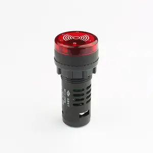 22mm noir vert rouge logo personnalisé 12v DC 220V AC clignotant voyant électronique buzzer