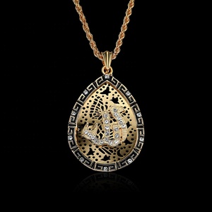 Collar Islámico, Joyería Fina para Mujer, Colgantes de Alá, Chapado en Oro Negro, Collar Grande Cuadrado, Joyería Musulmana Chapada en Oro de 18k - Product Image 4