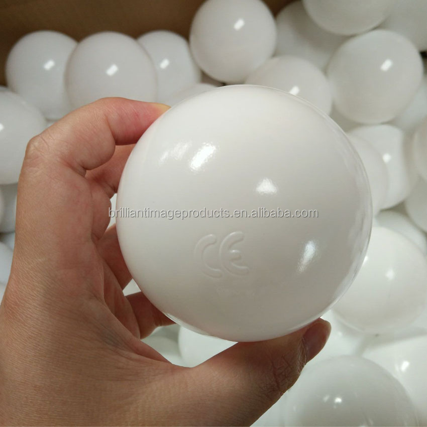 Wholesale Pit Balls Eco-Friendly Reclaimed Material 8cm White Plastic Cheap Ball Pit Balls