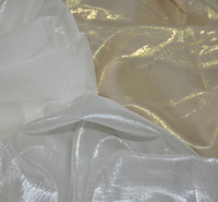Chiffon de soie dorée biologique avec lurex, tissu polyvalent pour vêtements de nuit, rideaux, robes, mariages, costumes, vêtements pour filles