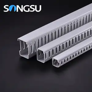 Pvc Trunking House Material Electrical Pvc Wire Cable Slot Casing/Pvc Panel Slotted Trunking 25 X 40