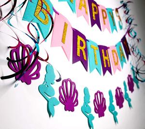 Nicro prix de gros 30 pièces enfant anniversaire la petite sirène sous la mer thème fête tenture murale fond <span class=keywords><strong>décoration</strong></span> <span class=keywords><strong>Kit</strong></span> - Product Image 5