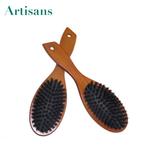 Venta caliente Brown de madera con cerdas de jabalí cepillo de pelo masaje del <span class=keywords><strong>cuero</strong></span> <span class=keywords><strong>cabelludo</strong></span> del pelo peine para las mujeres - Product Image 5