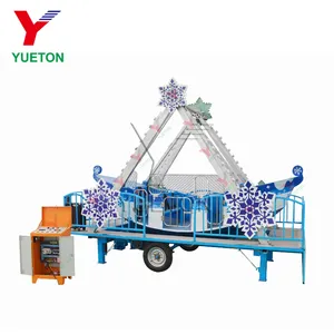 Zhengzhou yueton mobile kiddie, pirata, navio, passeio de diversões com reboque, equitações de diversões, reboque montado