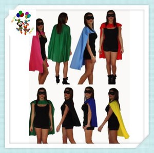 Capes de <span class=keywords><strong>super</strong></span>-<span class=keywords><strong>héros</strong></span> déguisées de couleur jaune imprimées personnalisées et bon marché avec masque pour les yeux HPC-0576 - Product Image 2