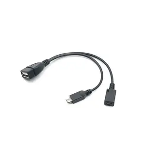 20 cm Micro v8 USB OTG Adaptador convertidor OTG Cable con Extra de alimentación Cable de alimentación