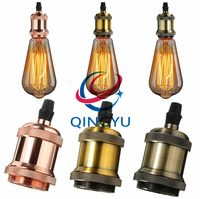 Support de lampe décoratif vintage Qingyu E27, kit de suspension DIY avec cordon, style à vis, certifié CE, longueur de câble réglable, en métal