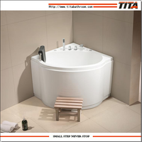 Baignoire Harge de petite taille en acrylique avec massage, petite baignoire d'angle avec siège TMB064
