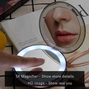 1X 3X <strong>Magnifying</strong> Travel Compact Pocket <strong>Mirror</strong> Lighted Makeup <strong>Mirror</strong> <strong>With</strong> Brightness Adjustable Led <strong>Lights</strong> - Product Image 6
