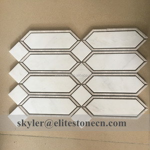 Khảm đá cẩm thạch lady màu xám và trắng gạch đá cẩm thạch dài hexagon - Product Image 2