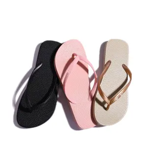 Wholesale Outdoor Customized New Fashion Simple Cheap Flat Beach Thong Slipper PVC Girls Flip Flops Women