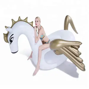 Factory Sale Inflatable golden Pegasus Pool Float For Playing in Swimming Pool