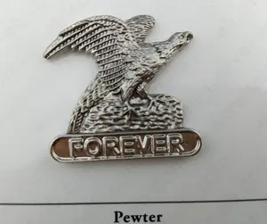 Personalizada de alta calidad antique pewter metal 3D badge pin