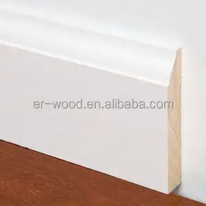 Personalizzato bianco gesso innescato legno di pino cinese abete eucalipto pavimento battiscopa battiscopa modanatura fornitore