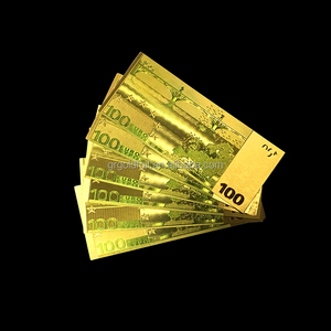 Tamaño personalizado es aceptable regalo 100 Euro plateado 24 k gold foil billetes - Product Image 3