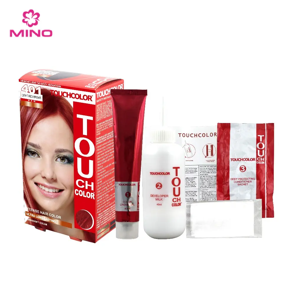 Touchcolor red hair dye from mino factory Permanent Shampoo Cover Gray Salon Home Use Fashion Disposable Touch Up Professional