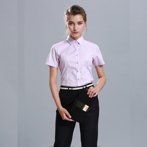 Camicie da <span class=keywords><strong>donna</strong></span> personalizzate-camicie formali da lavoro per <span class=keywords><strong>donna</strong></span>, camicia bianca a maniche corte, elegante camicetta <span class=keywords><strong>rosa</strong></span> per l'ufficio di lavoro - Product Image 3