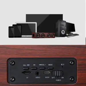 W812W木製BTスピーカーワイヤレスHi-Fi USBラウドクワッドスピーカーFMラジオ3000mAhベースTFカードAUXモードミュージックプレーヤースピーカー