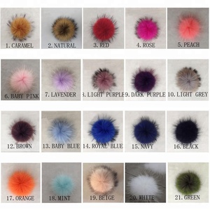 <span class=keywords><strong>Pompons</strong></span> en vraie fourrure de raton laveur 5-15cm, vente en gros, <span class=keywords><strong>pompons</strong></span> en peluche colorés avec fermeture à pression - Product Image 6