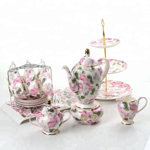<span class=keywords><strong>Set</strong></span> <span class=keywords><strong>da</strong></span> Tè in Porcellana Fine Bone China con Design Personalizzato Reale a Fiori Rosa, <span class=keywords><strong>Set</strong></span> <span class=keywords><strong>da</strong></span> Caffè in Porcellana <span class=keywords><strong>Inglese</strong></span> - Product Image 2