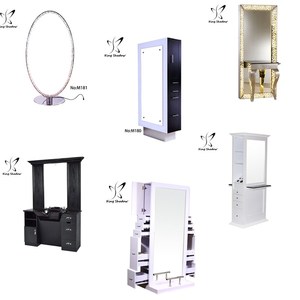 Coiffeuse avec miroir et tabouret / Miroirs de salon de <span class=keywords><strong>coiffure</strong></span> / Tabouret de station de salon Mobilier de salon Chaise de barbier <span class=keywords><strong>Coiffure</strong></span> - Product Image 1