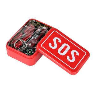 Kit de survie 6 en 1, kit d'équipement d'urgence SOS pour l'extérieur avec boîte en étain pour le camping, la randonnée, les voyages, l'escalade et les aventures - Product Image 1