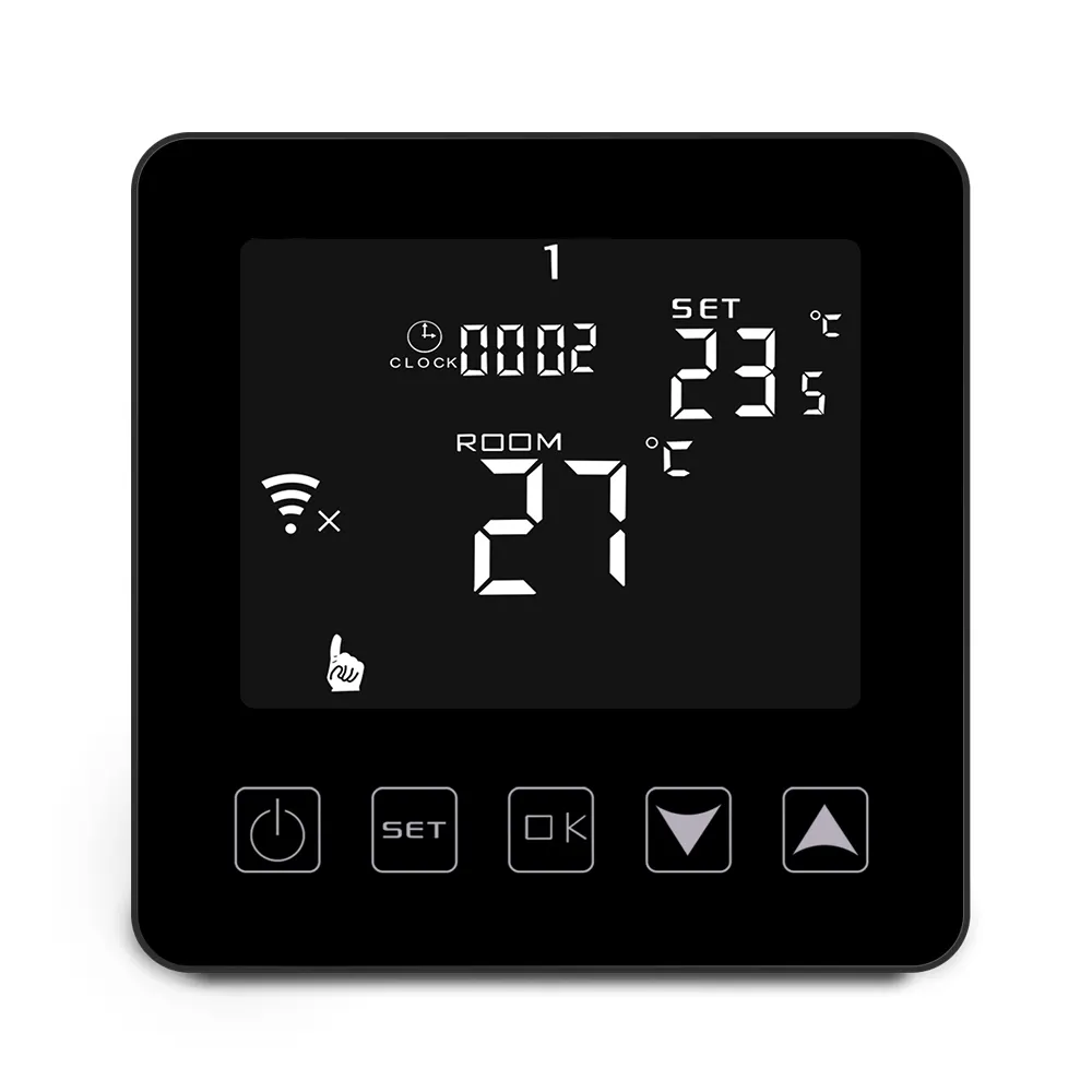 Termostato de aquecimento/resfriamento sem fio, tela sensível ao toque programável para elétrica/água/caldeira, aquecedor de controle de aplicativo para android/ios