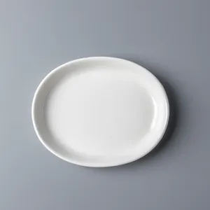 Chaoda prato oval de porcelana, prato de salada oval de 5 polegadas, pratos de porcelana branca