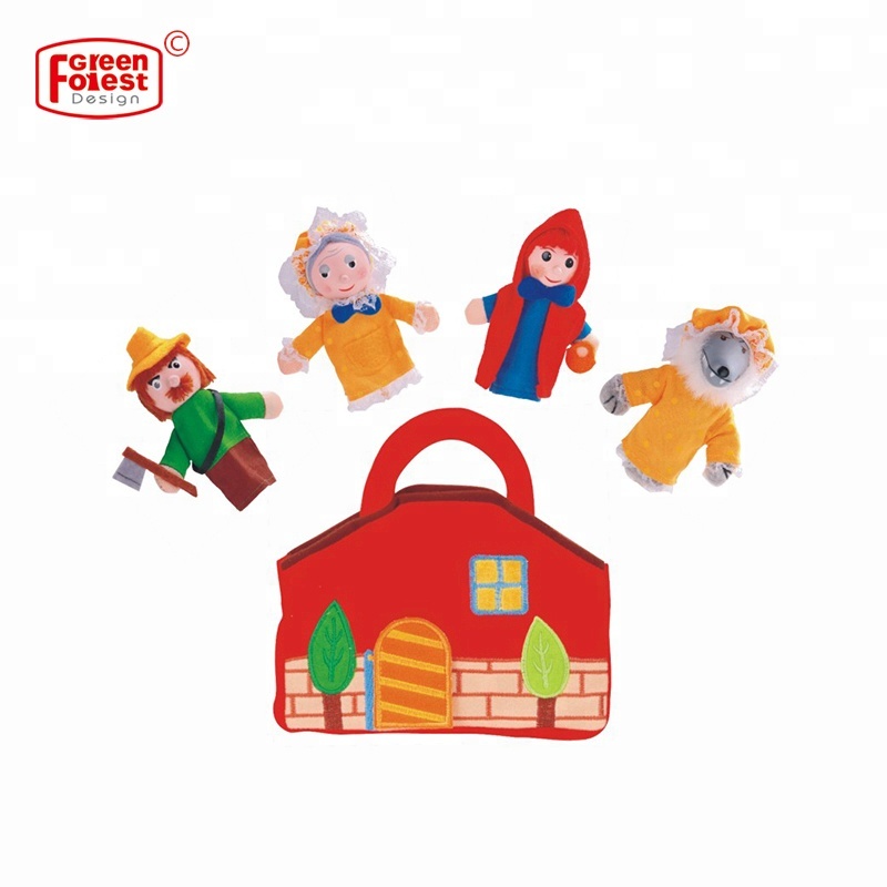 В мешке "истории, с рисунком «Красная Шапочка», «дошкольного красочные детские развивающие деревянные игрушки деревянная кукла-наперсток