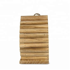 Fabriqué à la main en bois certifié FSC extérieur traité goutte de rosée suspendu maison d'oiseau Habitat feu surface brûlée - Product Image 3