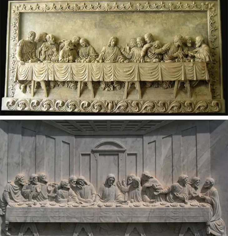 Garden Decoration Famous Stone Relief The Last Supper Wall Art Sculpture