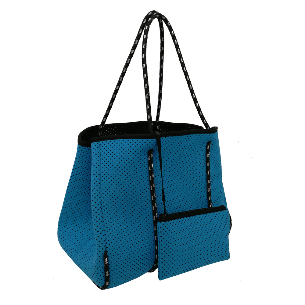 Сумка-тоут многофункциональная из неопрена с голубым камуфляжным принтом для пляжа, сезон весна-лето-осень-зима