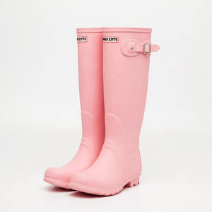 أحذية نسائية عالية حمراء على الموضة للركبة من المطاط ولينغتون - Product Image 2