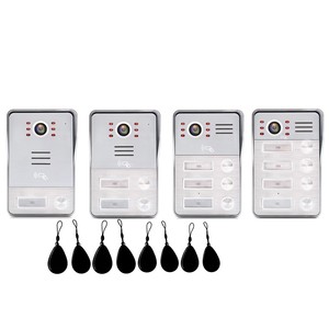 <span class=keywords><strong>4</strong></span> Wired Video Intercom Türklingel mit 7-Zoll-Bildschirmunterstützung Monitor RFID Unlock Kamera Türklingel Night Vison Home Intercom System - Product Image 6