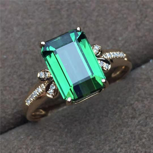 <span class=keywords><strong>Bangkok</strong></span> gouden sieraden 18 k goud Zuid-afrika real <span class=keywords><strong>diamond</strong></span> natuurlijke toermalijn ring voor vrouwen ringen vrouwelijke - Product Image 4