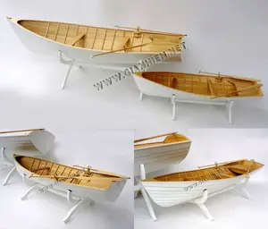 Bote de remos (Juego de 2) Modelo de barco de acabado de madera-Barco de madera