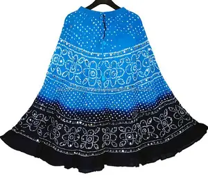 กระโปรงยาวผ้าฝ้ายบันด์นีแบบราชสถาน - Product Image 1