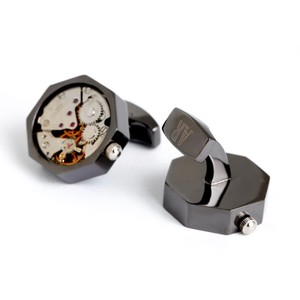 Steampunk reloj mecánico gemelos 3D bronce negro reloj movimientos gemelos de hombre joyería regalo de boda - Product Image 4