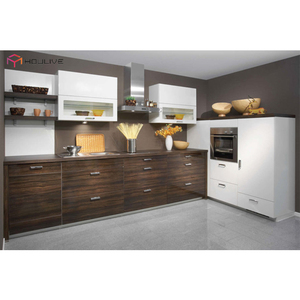 Cuisine en L de petite taille, conception personnalisée, finition mélamine, armoires de cuisine, style moderne, production en usine à bas prix - Product Image 1