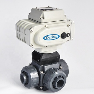 3Way PVC cơ giới van bi điện với on/off tín hiệu đầu ra thiết bị truyền động 220VAC DN50 với 4-20mA - Product Image 3