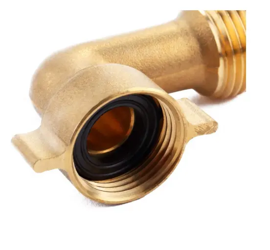 3/4" Industrial Garden Connector 90 Degree Brass Hose Elbow Fitting Quick Swivel Connect Adapter with 2 Pressure Washers