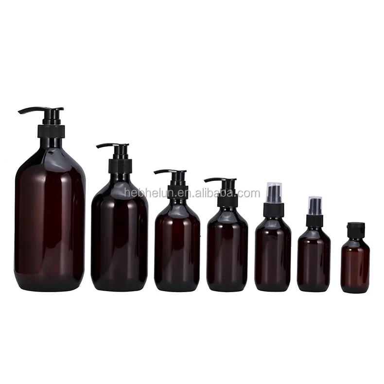 60ml 100ml 150ml 200ml 250ml 300ml 500ml 1L Pulverizador Da Bomba De Mão Lavagem Shampoo Âmbar Garrafas de Plástico PET