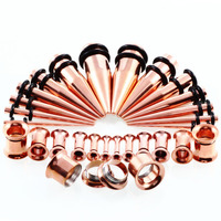 Kit de tapete de orelha de aço inoxidável, conjunto de estiramento de ouvido 14g-00g, com tampões, túnicas, brinco expansor, jóias de piercing kimter-G80L F