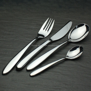 Chất lượng cao vàng đen bạc Thép không gỉ dĩa và thìa Wedding party khách sạn thép không gỉ dao kéo Flatware Bộ - Product Image 1