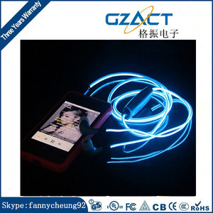 EL auriculares para música luz intermitente la luz LED <span class=keywords><strong>funky</strong></span> cool de moda el auriculares cable deportes - Product Image 5