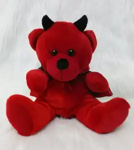 10 "kırmızı sıcak sevgililer ayı şeytan en iyi yapılmış peluş doldurulmuş şeytan oyuncak