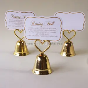 Cerimonia nuziale o Baby Shower Decorazione Della Tavola di Colore Dell'oro Kissing Campana Nome Supporto di Carta Del Posto