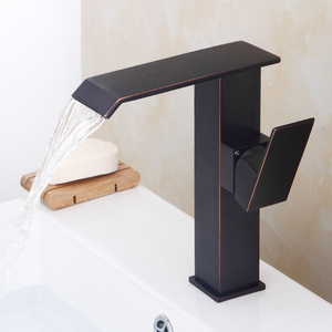 Fapully <strong>Black</strong> <strong>Taps</strong> and Mixers High Quality Basin Faucets Bathroom <strong>Taps</strong> Oil Rubbed Bronze Single Handle Brass Modern Contemporary - Product Image 3